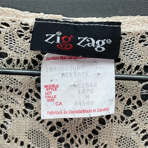 Vintage 60’s? Cream coloured button front cardigan paisley crocheted lace - Picture 7 of 13